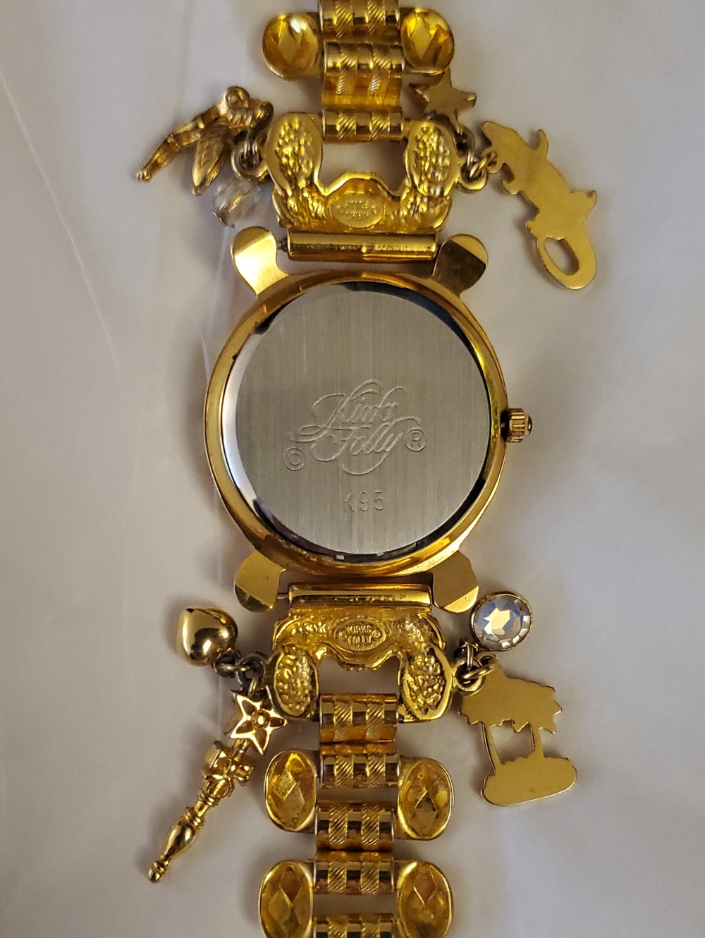 Vintage Retired Kirks Folly Foreverland Peter Pan Neverland Charm Bracelet Watch - Picture 7 of 12